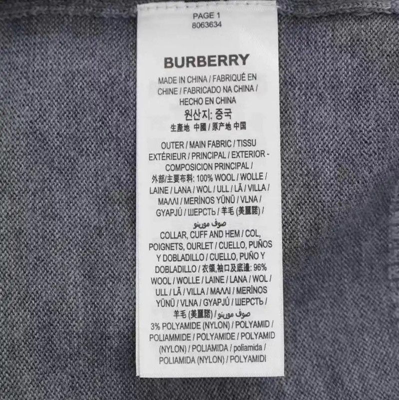 Burberry Burberry Gray Logo Knit Sweater for Men Size US XL / EU 56 / 4 - 5 Thumbnail