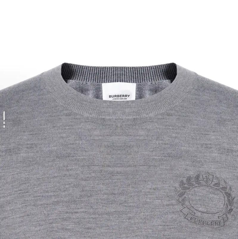 Burberry Burberry Gray Logo Knit Sweater for Men Size US XL / EU 56 / 4 - 8 Thumbnail