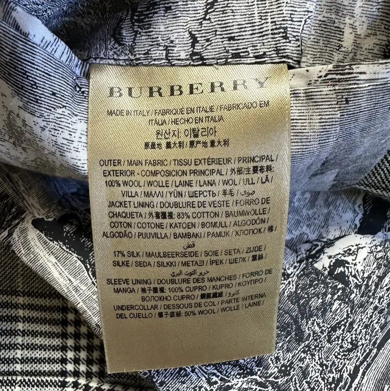 Burberry Burberry Gray Wool Houndstooth Long Sleeve Coat Size US M / EU 48-50 / 2 - 8 Thumbnail