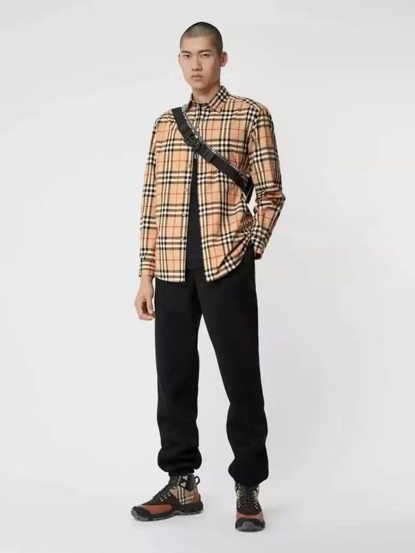 Burberry Burberry Men's Long Sleeve Cotton Check Shirt Size US M / EU 48-50 / 2 - 2 Thumbnail