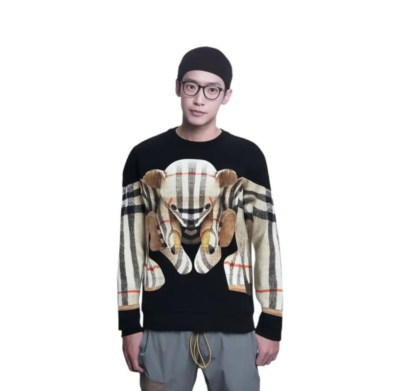 Burberry Burberry Black Cotton Printed Long Sleeve Sweatshirt Size US S / EU 44-46 / 1 - 8 Thumbnail