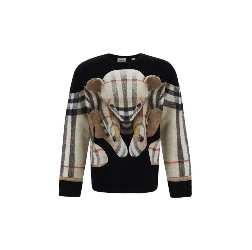 Burberry Burberry Black Cotton Printed Long Sleeve Sweatshirt Size US S / EU 44-46 / 1 - 5 Thumbnail