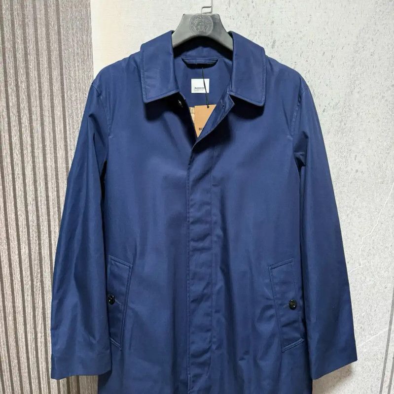Burberry Burberry Men's Blue Cotton Check Coat Size US XL / EU 56 / 4 - 4 Thumbnail
