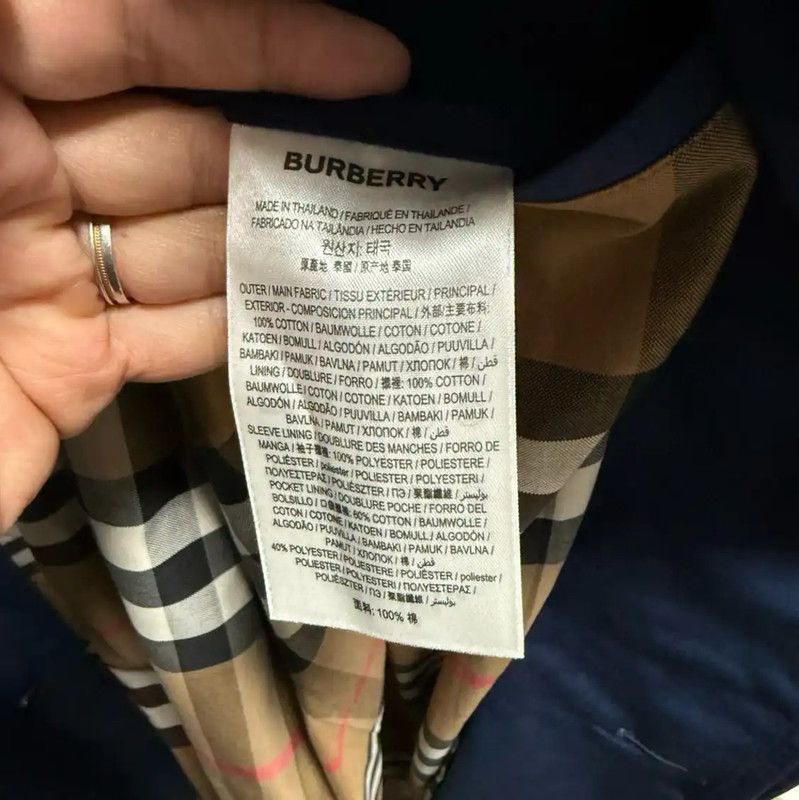 Burberry Burberry Men's Blue Cotton Check Coat Size US XL / EU 56 / 4 - 7 Thumbnail