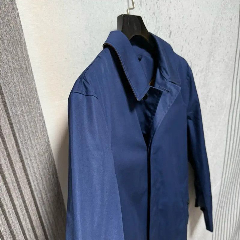 Burberry Burberry Men's Blue Cotton Check Coat Size US XL / EU 56 / 4 - 3 Thumbnail