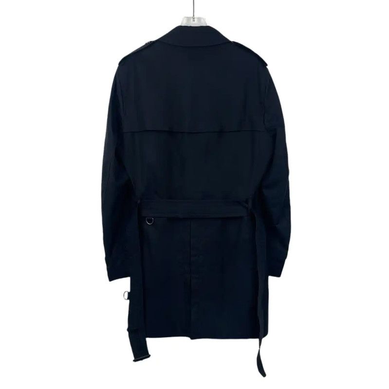 Burberry Burberry Navy Cotton Men's Trench Coat Size US L / EU 52-54 / 3 - 2 Thumbnail