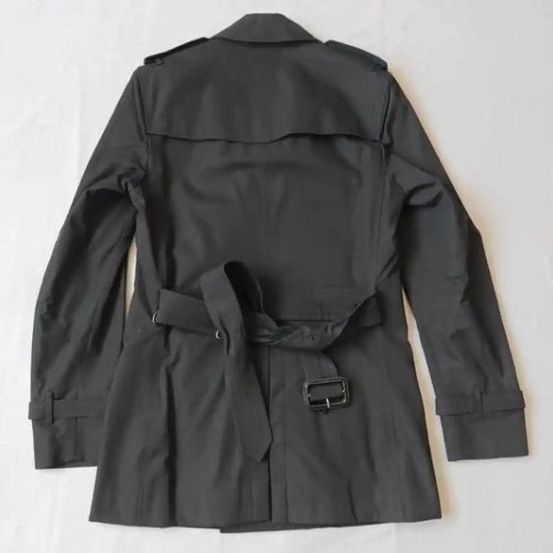 Burberry Burberry Black Cotton Men's Trench Coat Size US M / EU 48-50 / 2 - 2 Thumbnail