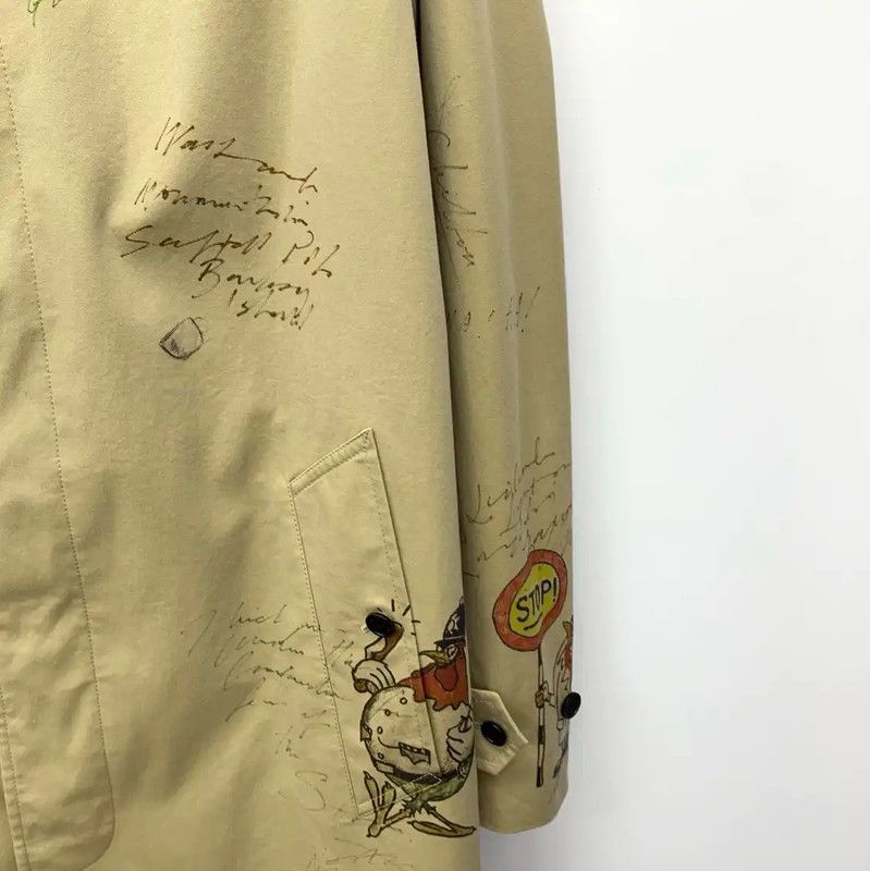 Burberry Burberry Khaki Cotton Printed Mid-Length Trench Coat Size US L / EU 52-54 / 3 - 4 Thumbnail