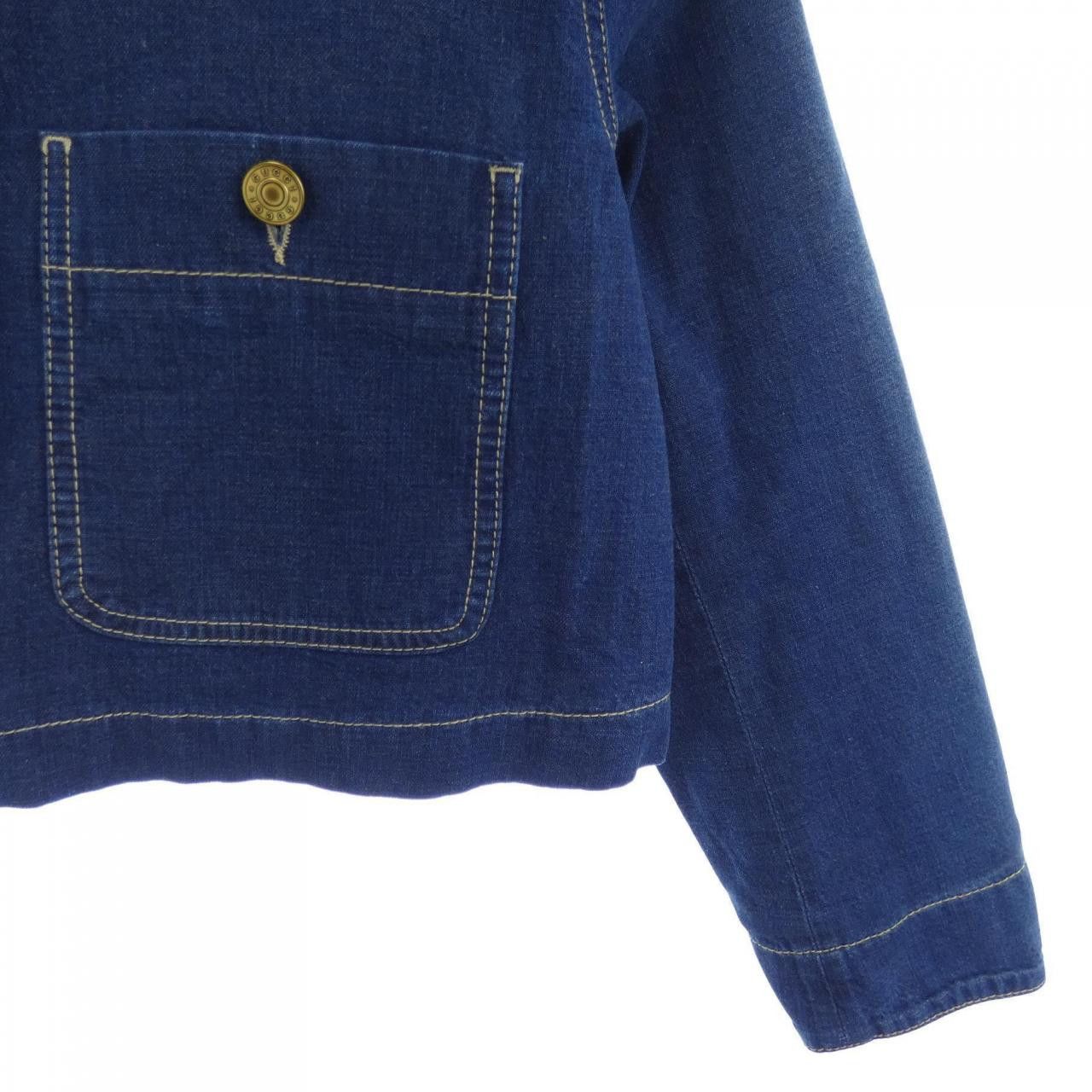 Gucci Gucci Gucci Denim Jacket Denim Outerwear 714291 XDB3F DUTY FREE for USA Size ONE SIZE - 7 Thumbnail