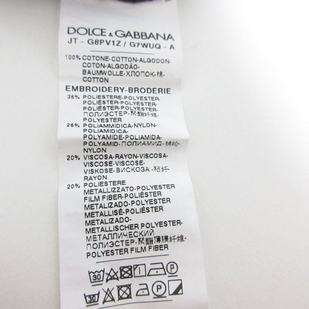Dolce & Gabbana Dolce & Gabbana Dolce&Gabbana Bee&Crown Embroidery T-shirt Cotton T-Shirts DUTY FREE for USA Size ONE SIZE - 7 Thumbnail