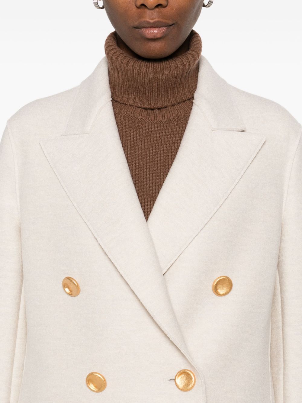 Harris Wharf London WOOL DOUBLE-BREASTED COAT Size L / US 10 / IT 46 - 3 Thumbnail