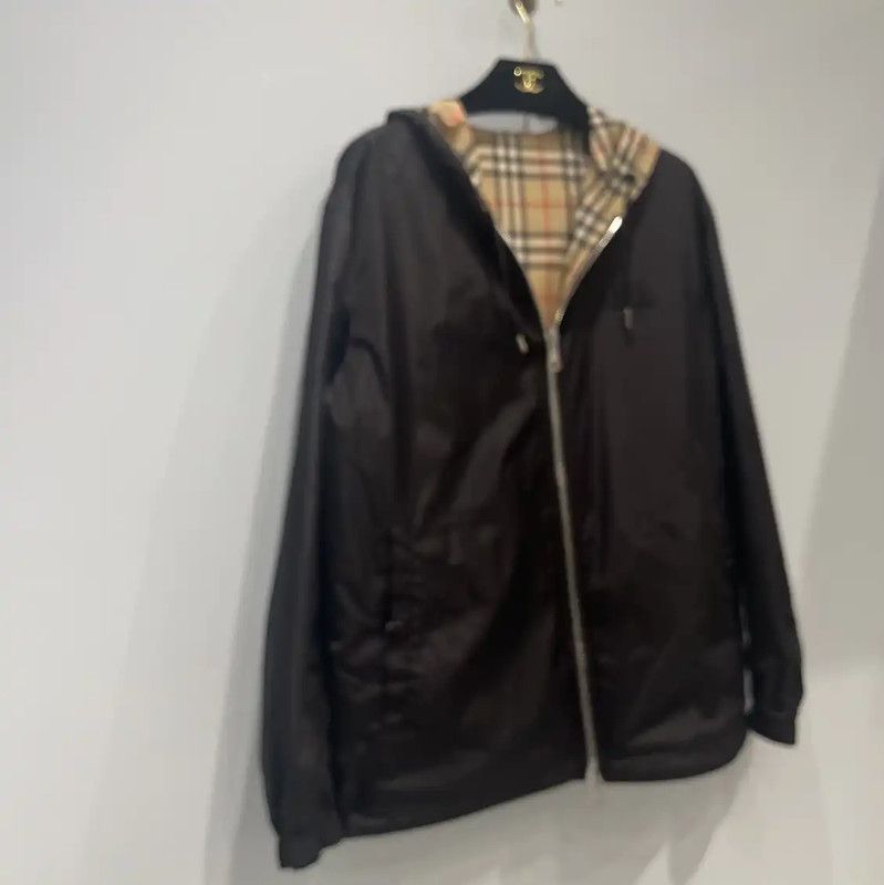 Burberry Burberry Men's Black Nylon Logo Check Jacket Size US S / EU 44-46 / 1 - 4 Thumbnail