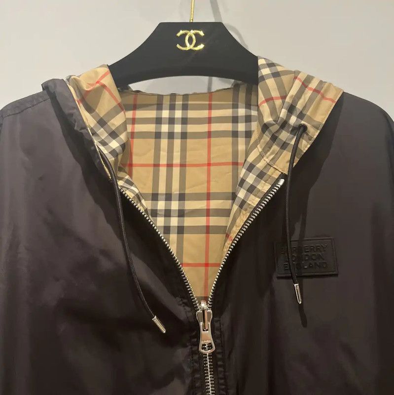 Burberry Burberry Men's Black Nylon Logo Check Jacket Size US S / EU 44-46 / 1 - 5 Thumbnail