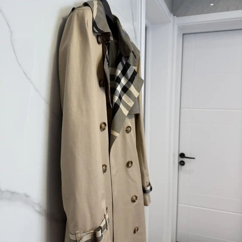 Burberry Burberry Khaki Cotton Print Long Coat for Men Size US M / EU 48-50 / 2 - 3 Thumbnail