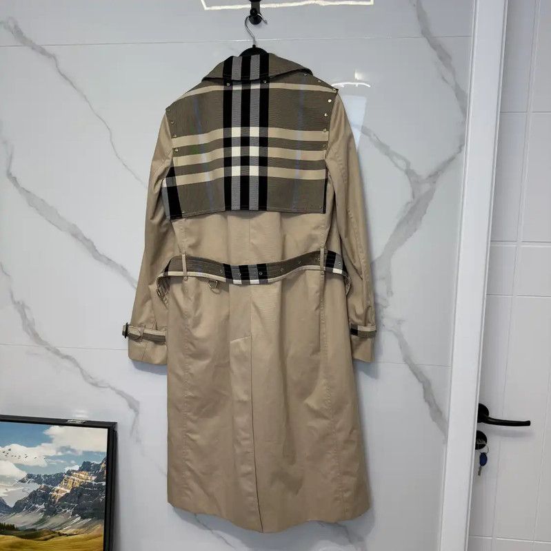 Burberry Burberry Khaki Cotton Print Long Coat for Men Size US M / EU 48-50 / 2 - 2 Thumbnail
