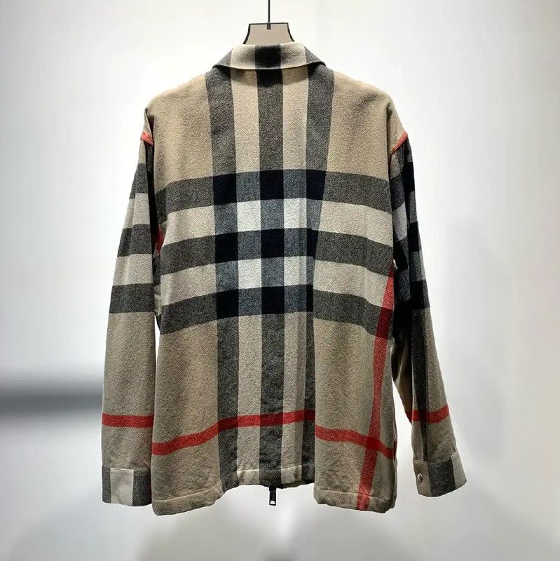 Burberry Burberry Wool Jacket in Khaki with Check Pattern Size US XL / EU 56 / 4 - 2 Thumbnail