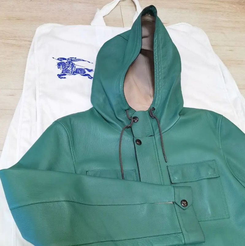 Burberry Burberry Oversized Green Leather Trench Coat Size US XXL / EU 58 / 5 - 9 Thumbnail