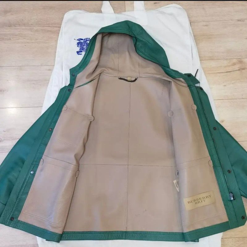 Burberry Burberry Oversized Green Leather Trench Coat Size US XXL / EU 58 / 5 - 3 Thumbnail
