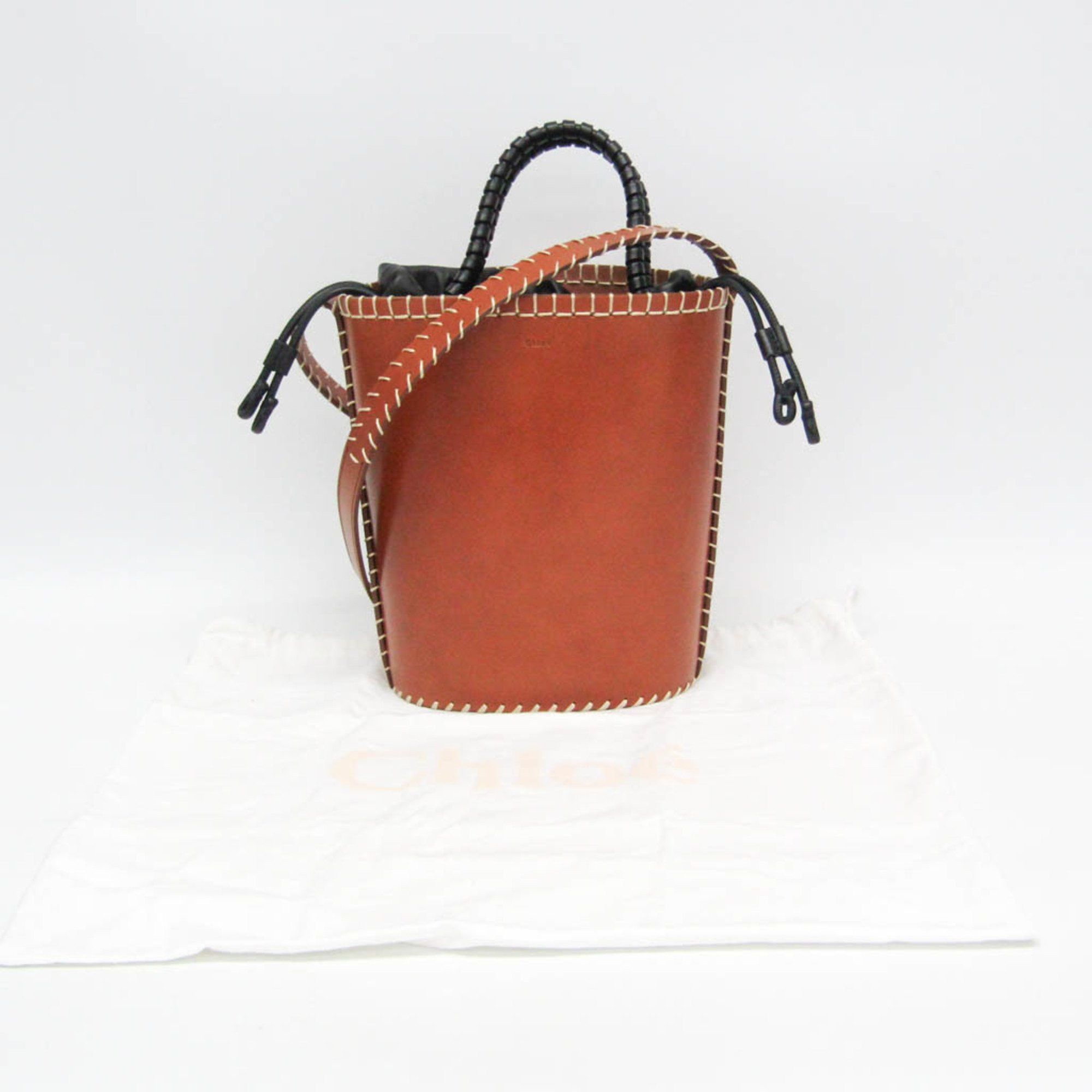 Chloe Chloé LOELA Small Bucket CHC22US540H2325M Women's Leather Baguette Bag,Shoulder Bag Brown Size ONE SIZE - 2 Thumbnail