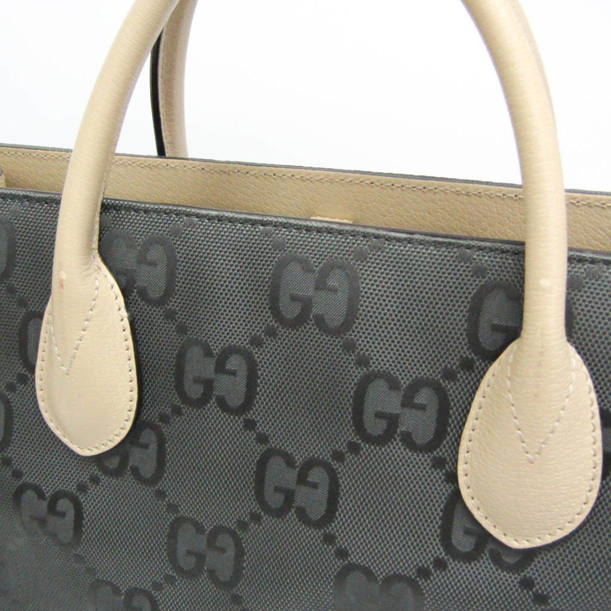 Gucci Gucci Off The Grid GG 630353 Men,Women Nylon Canvas,Leather Handbag,Shoulder Bag Gray,Off-white Size ONE SIZE - 10 Thumbnail