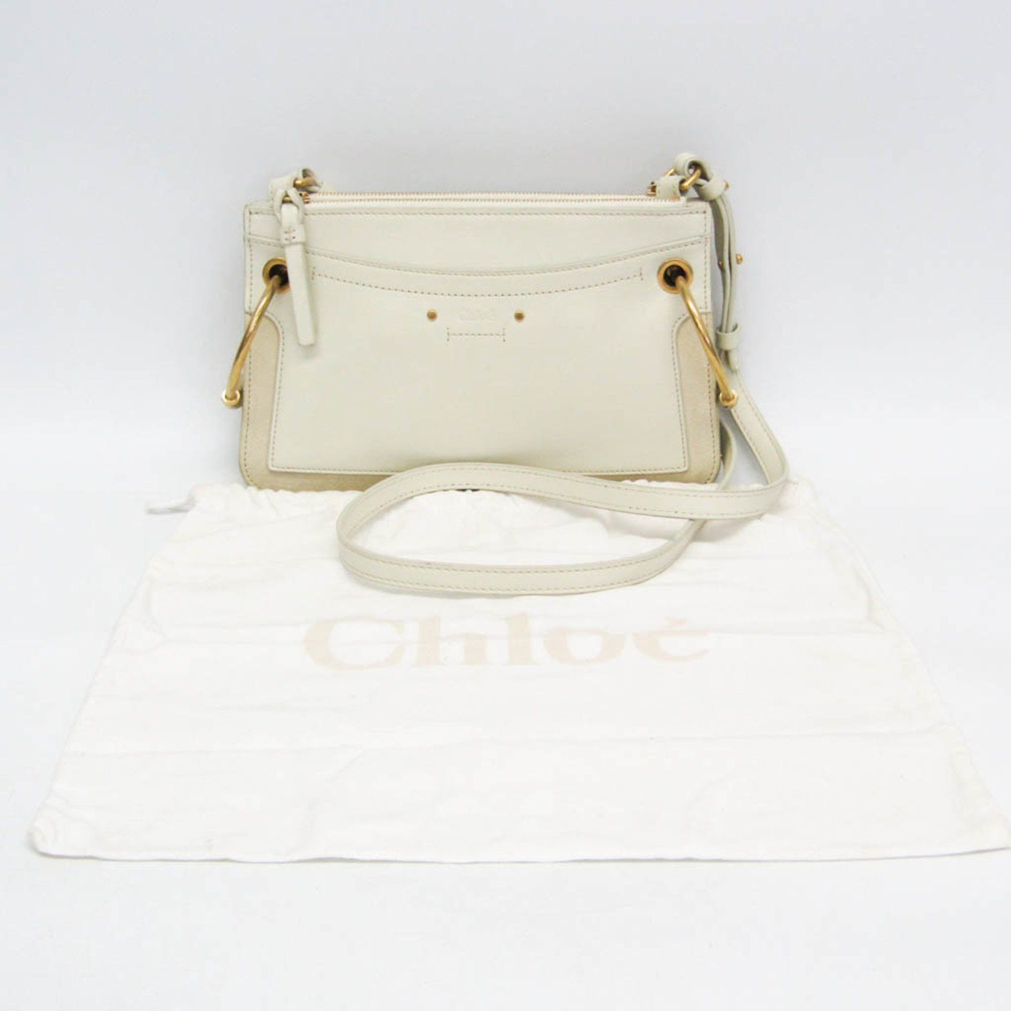 Chloe Chloé Roy CHC18UP021H1Z214 Women's Leather,Suede Shoulder Bag White Size ONE SIZE - 2 Thumbnail