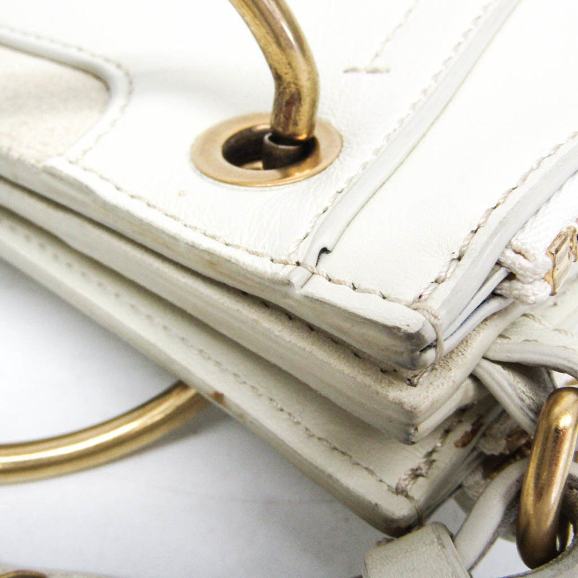Chloe Chloé Roy CHC18UP021H1Z214 Women's Leather,Suede Shoulder Bag White Size ONE SIZE - 10 Thumbnail