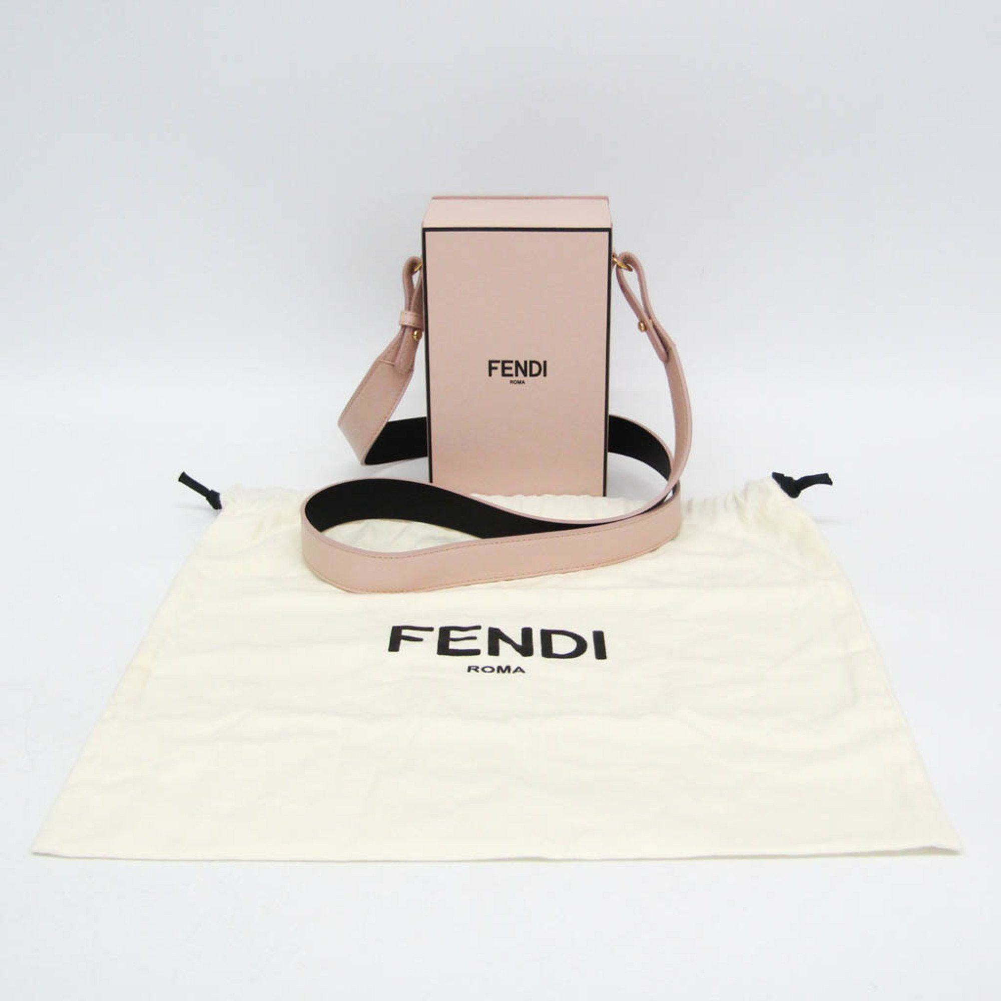 Fendi Fendi Box 8BT339 Women's Leather Shoulder Bag Pink Size ONE SIZE - 2 Thumbnail