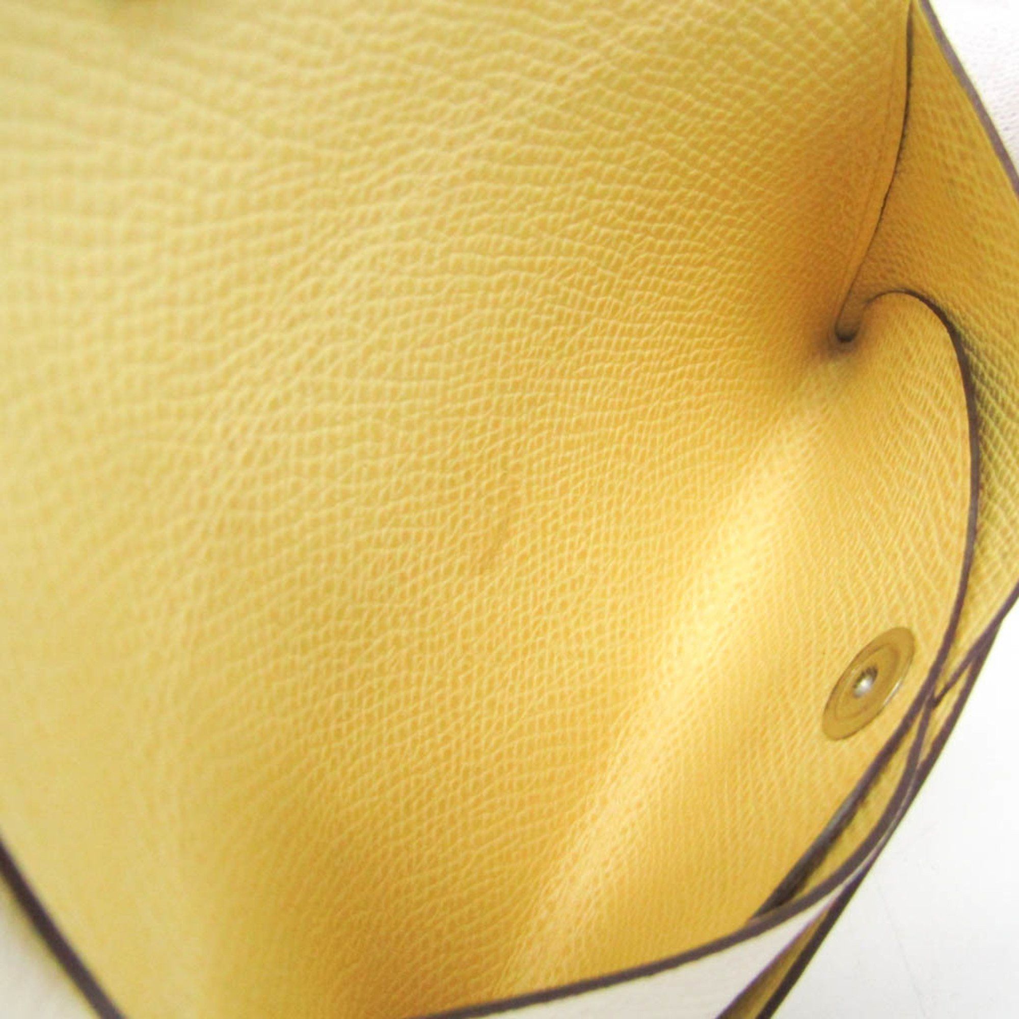 Hermes Hermes Calvi Duo Verso Epsom Leather Card Case Off-white,Yellow Size ONE SIZE - 5 Thumbnail