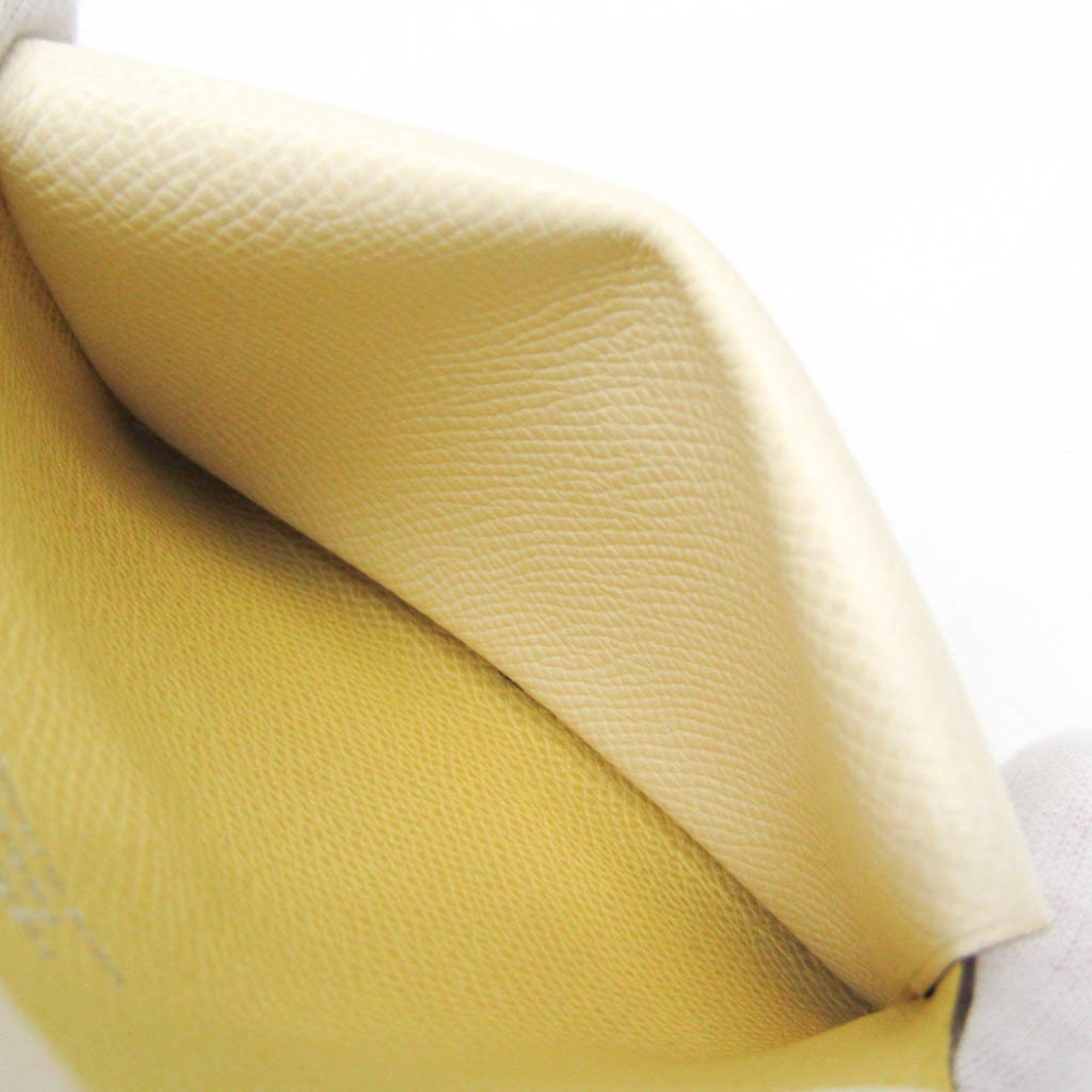 Hermes Hermes Calvi Duo Verso Epsom Leather Card Case Off-white,Yellow Size ONE SIZE - 9 Thumbnail