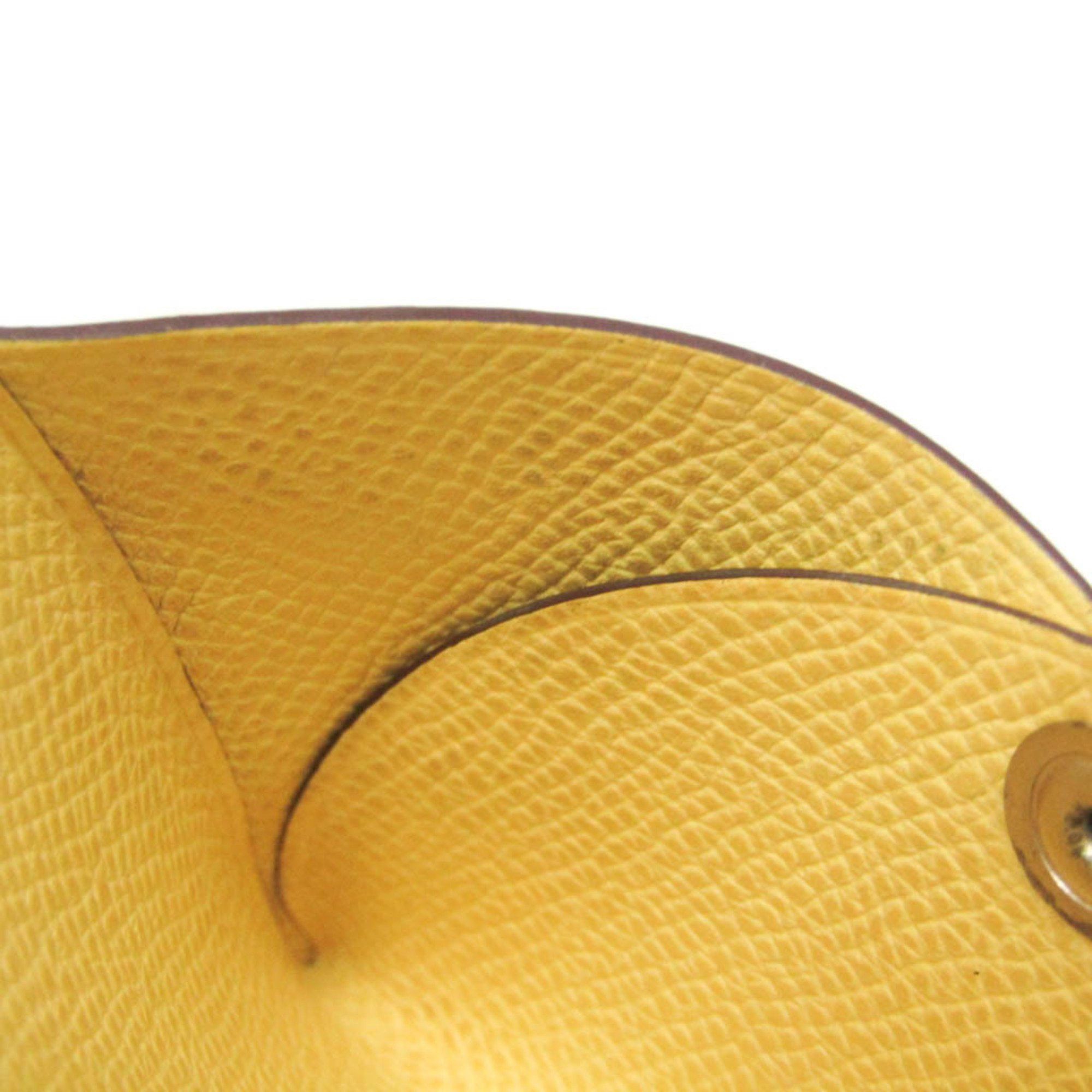 Hermes Hermes Calvi Duo Verso Epsom Leather Card Case Off-white,Yellow Size ONE SIZE - 10 Thumbnail