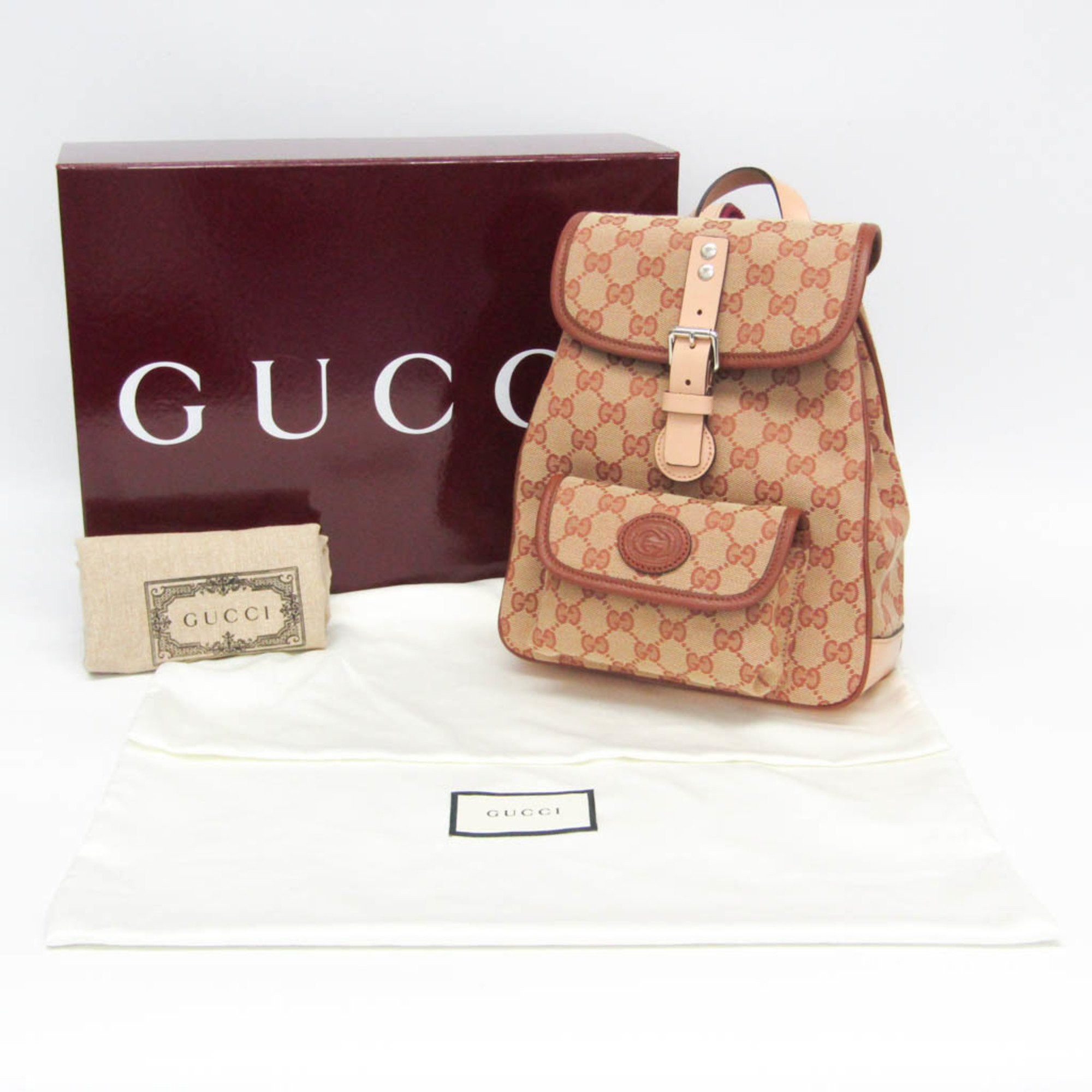 Gucci Gucci GG Canvas Children's 630818 Boys,Girls GG Canvas,Leather Backpack Beige,Brown Size ONE SIZE - 2 Thumbnail