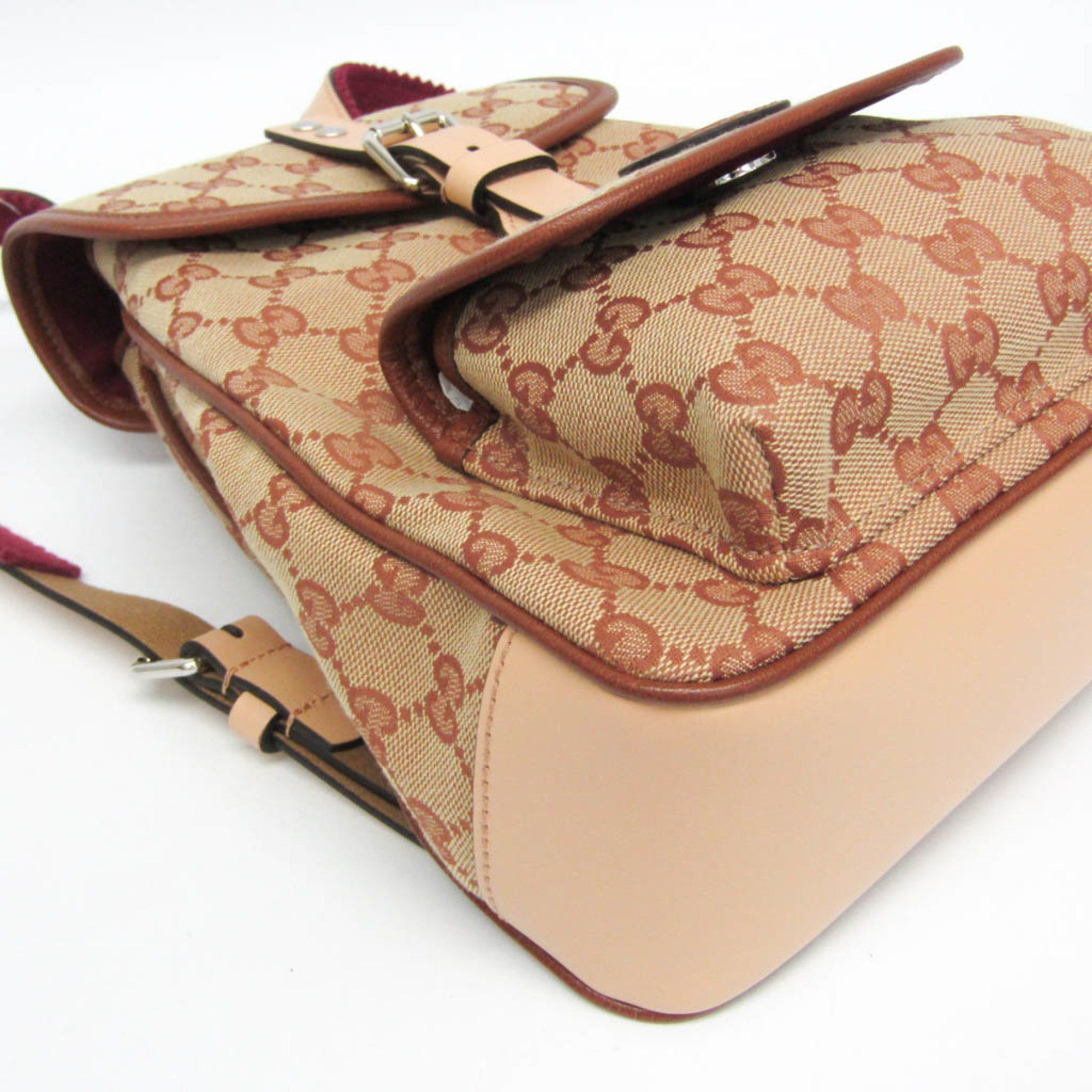 Gucci Gucci GG Canvas Children's 630818 Boys,Girls GG Canvas,Leather Backpack Beige,Brown Size ONE SIZE - 7 Thumbnail