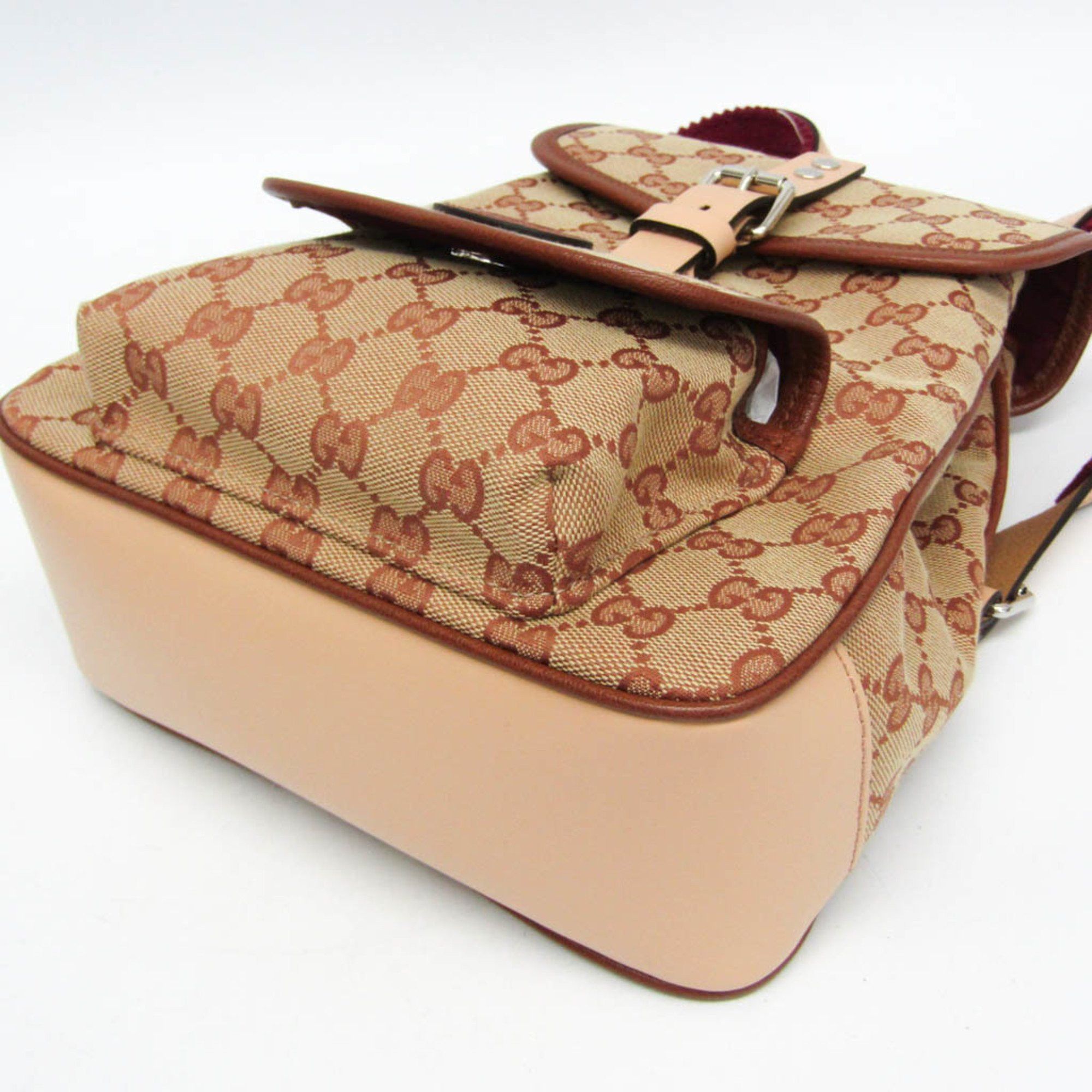 Gucci Gucci GG Canvas Children's 630818 Boys,Girls GG Canvas,Leather Backpack Beige,Brown Size ONE SIZE - 6 Thumbnail
