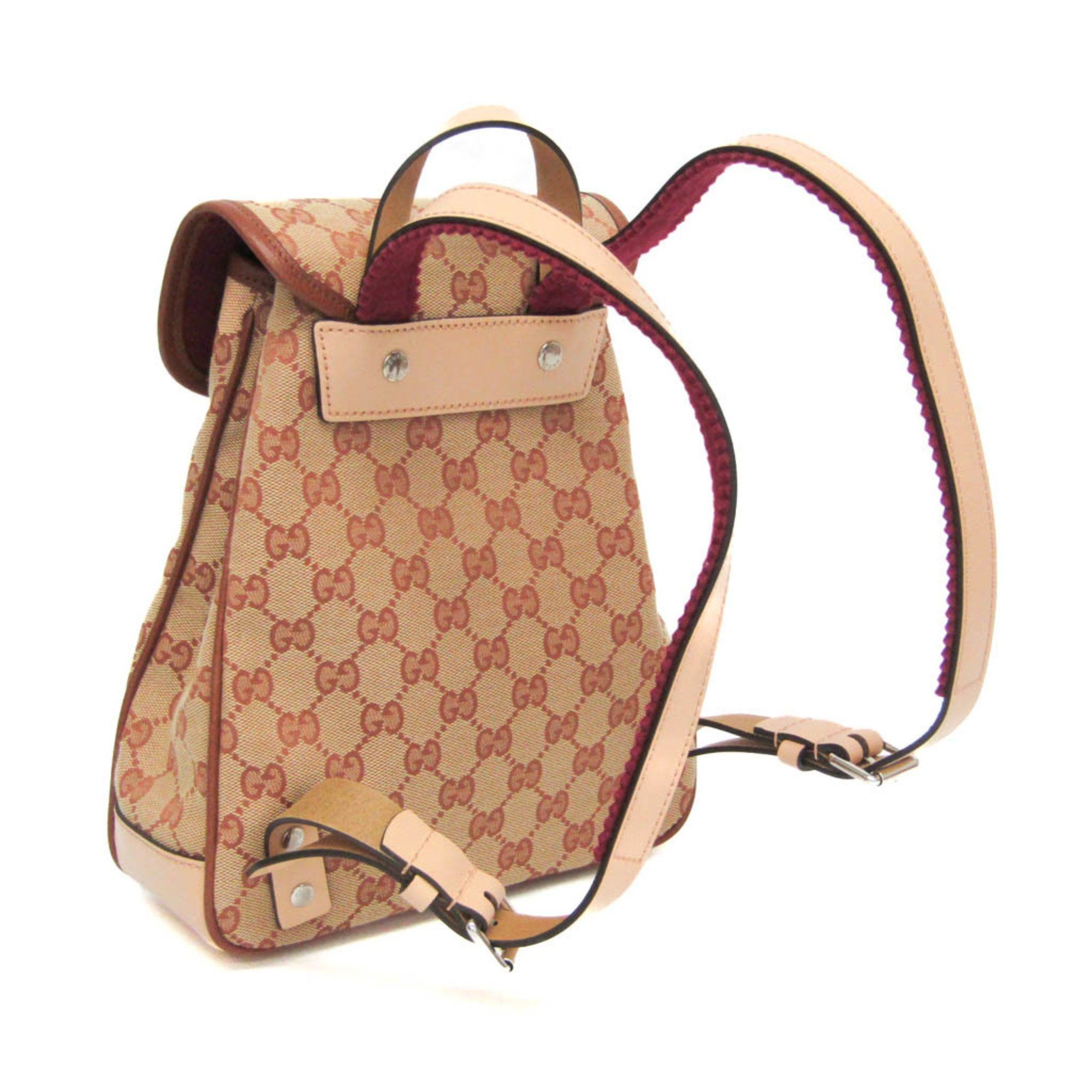 Gucci Gucci GG Canvas Children's 630818 Boys,Girls GG Canvas,Leather Backpack Beige,Brown Size ONE SIZE - 3 Thumbnail