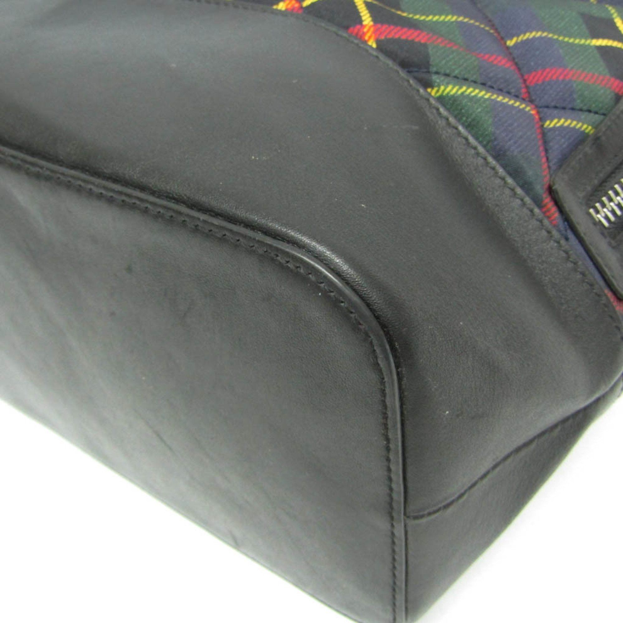 Vivienne Westwood Vivienne Westwood Orb Quilting Women,Men Nylon,Leather Backpack Black,Green Size ONE SIZE - 7 Thumbnail