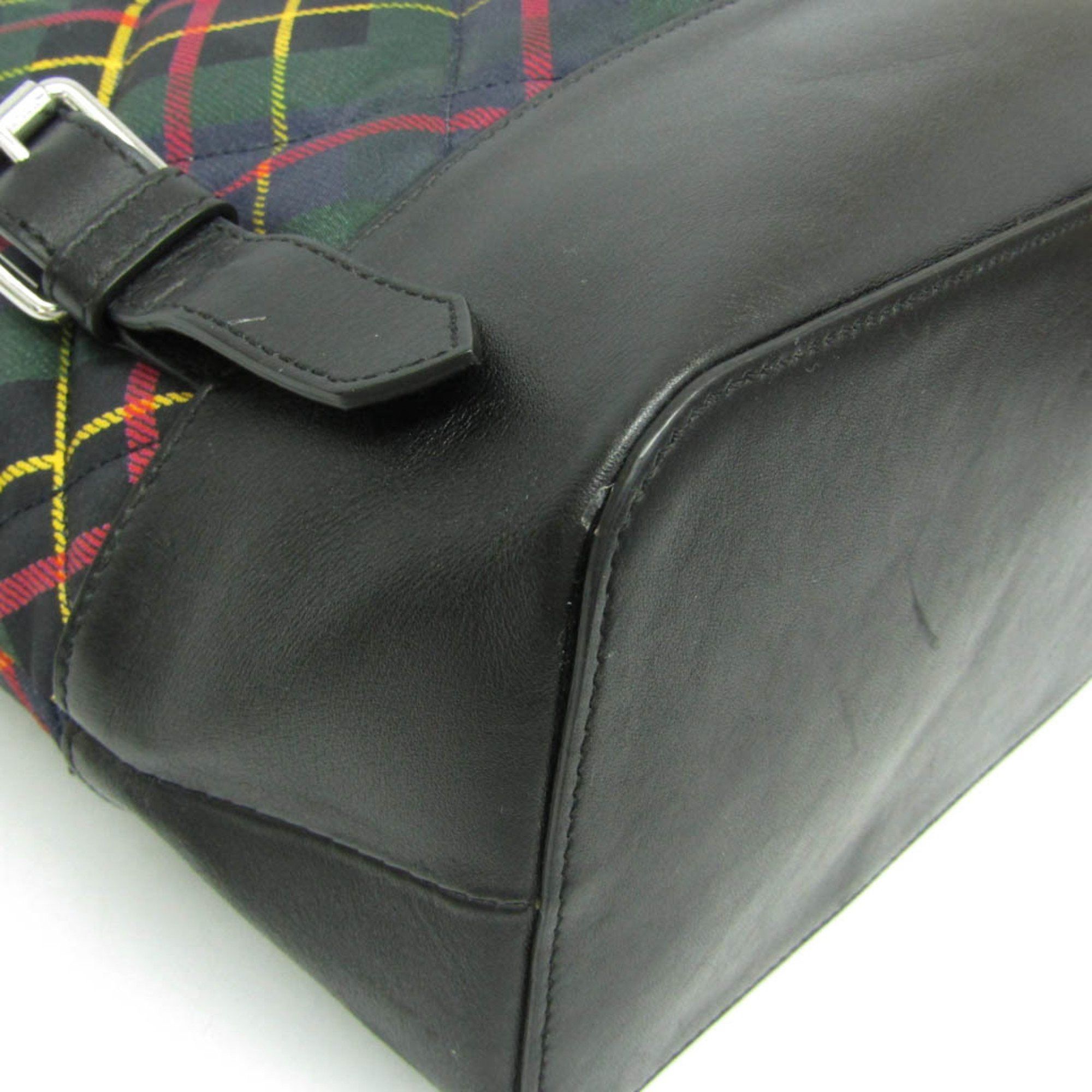 Vivienne Westwood Vivienne Westwood Orb Quilting Women,Men Nylon,Leather Backpack Black,Green Size ONE SIZE - 6 Thumbnail