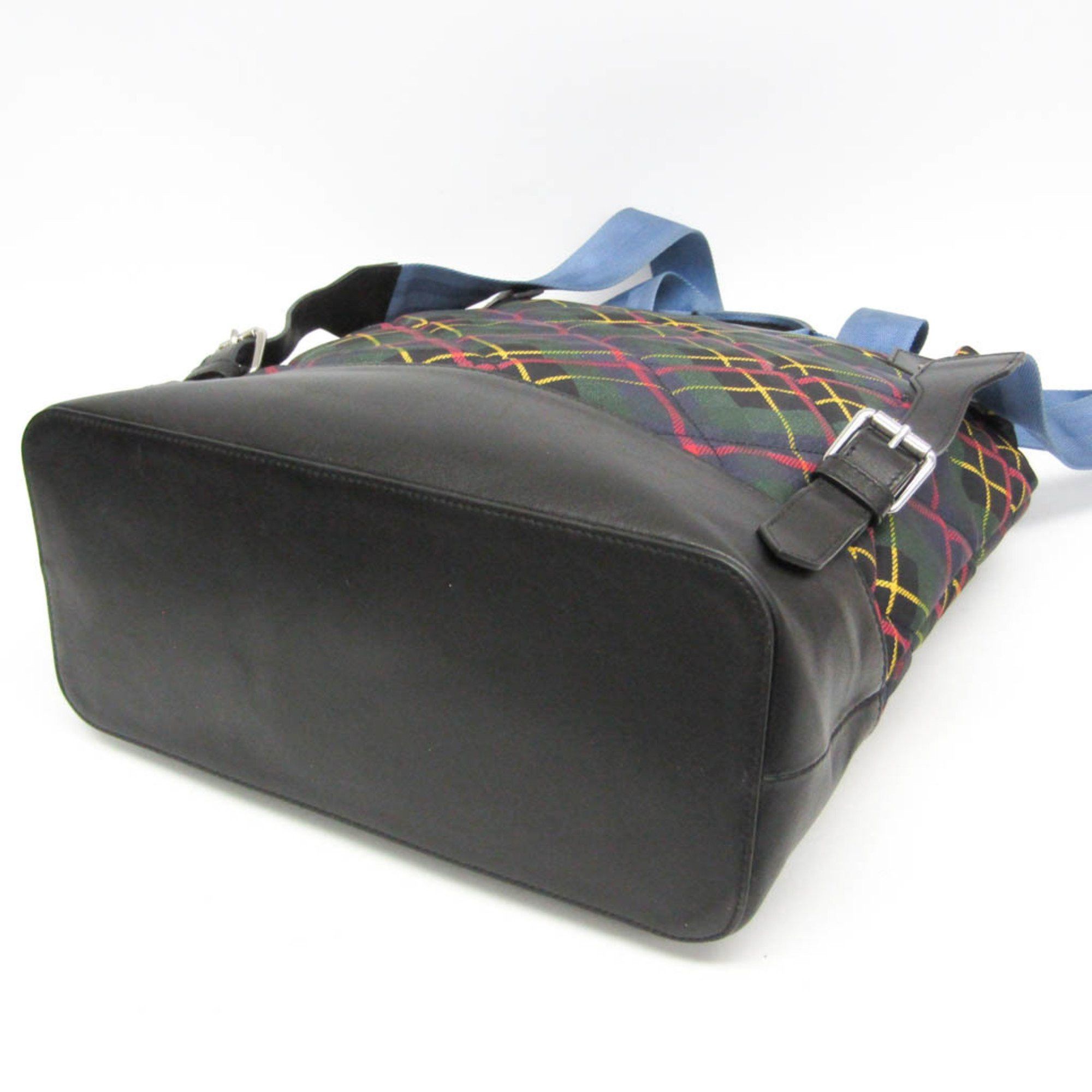 Vivienne Westwood Vivienne Westwood Orb Quilting Women,Men Nylon,Leather Backpack Black,Green Size ONE SIZE - 5 Thumbnail