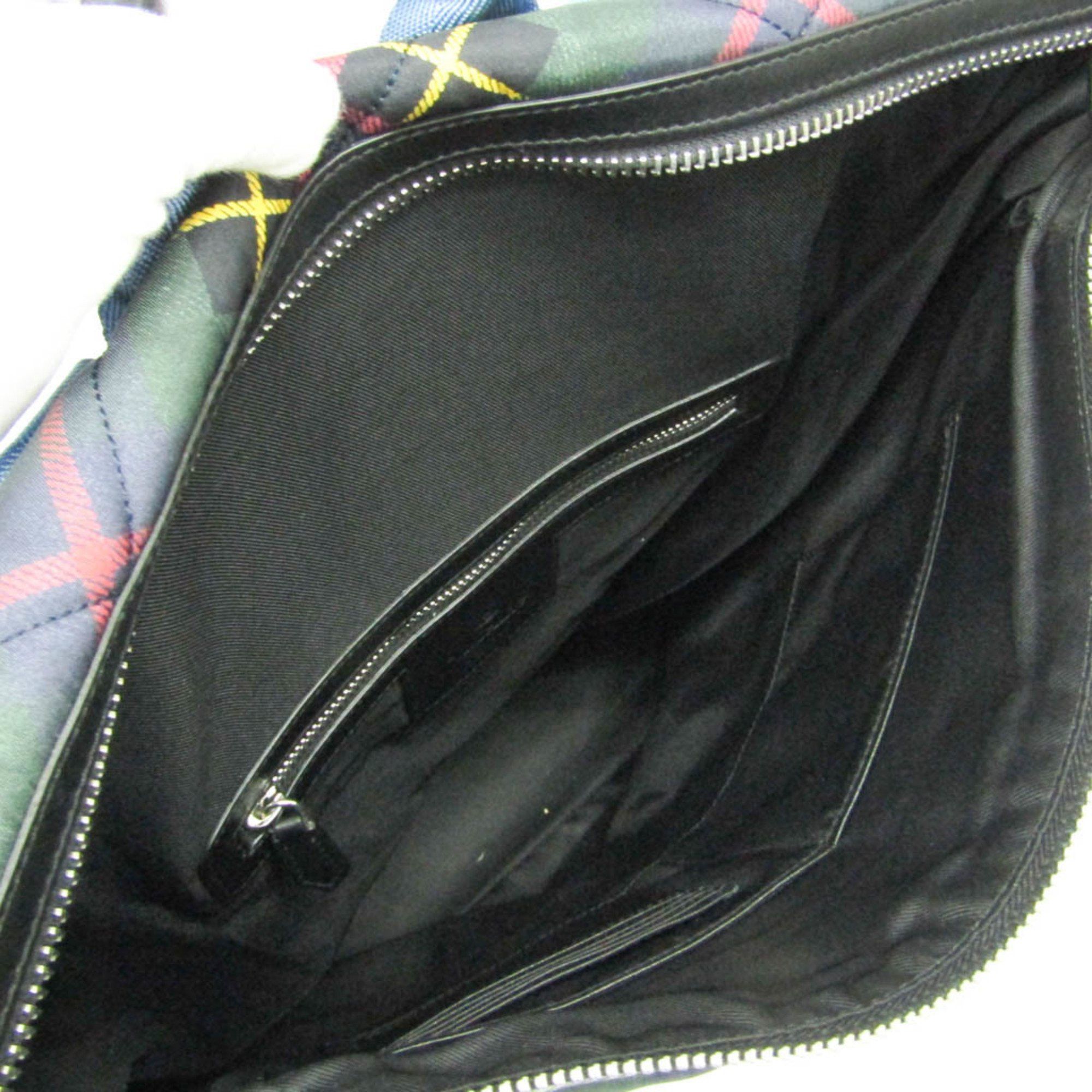 Vivienne Westwood Vivienne Westwood Orb Quilting Women,Men Nylon,Leather Backpack Black,Green Size ONE SIZE - 3 Thumbnail