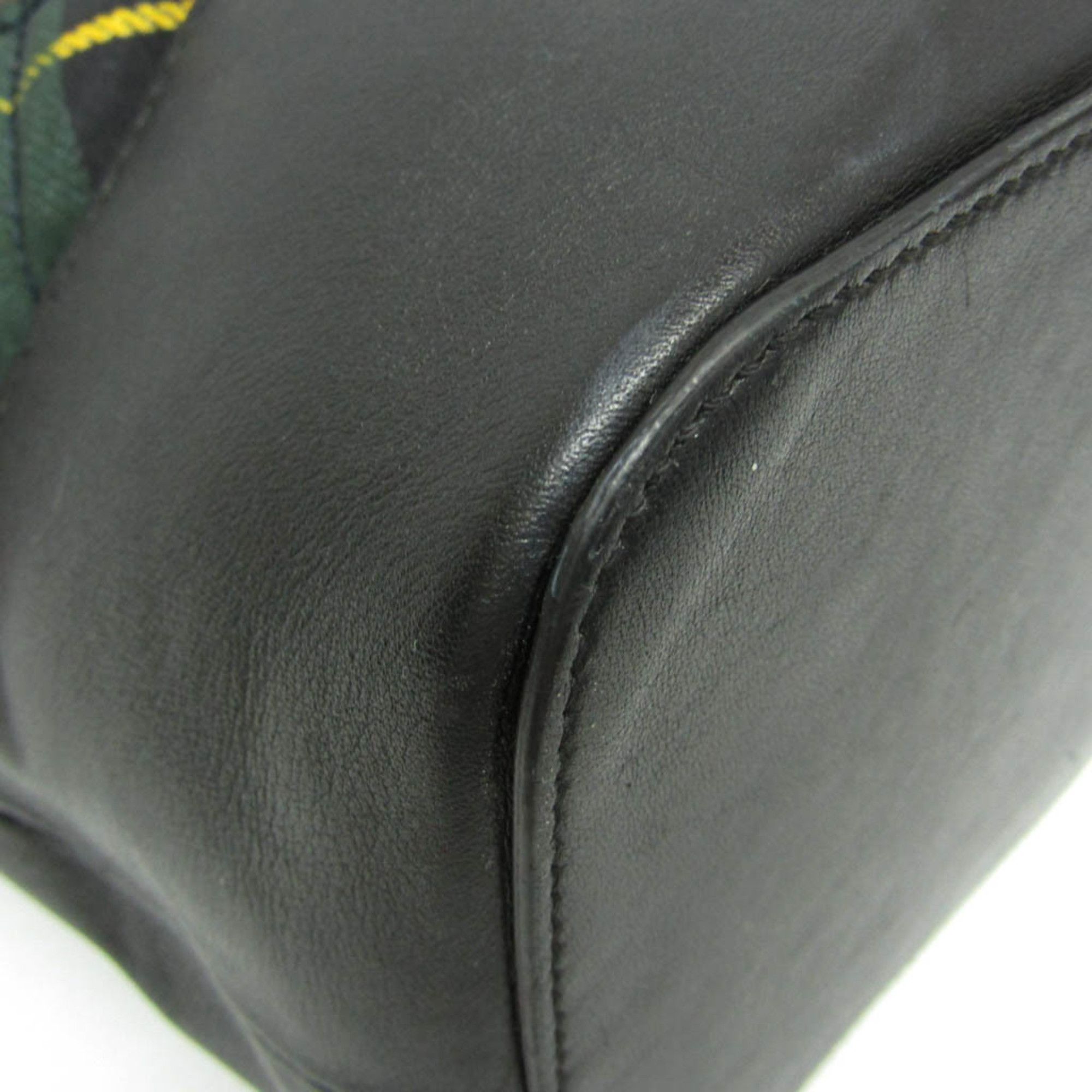 Vivienne Westwood Vivienne Westwood Orb Quilting Women,Men Nylon,Leather Backpack Black,Green Size ONE SIZE - 8 Thumbnail