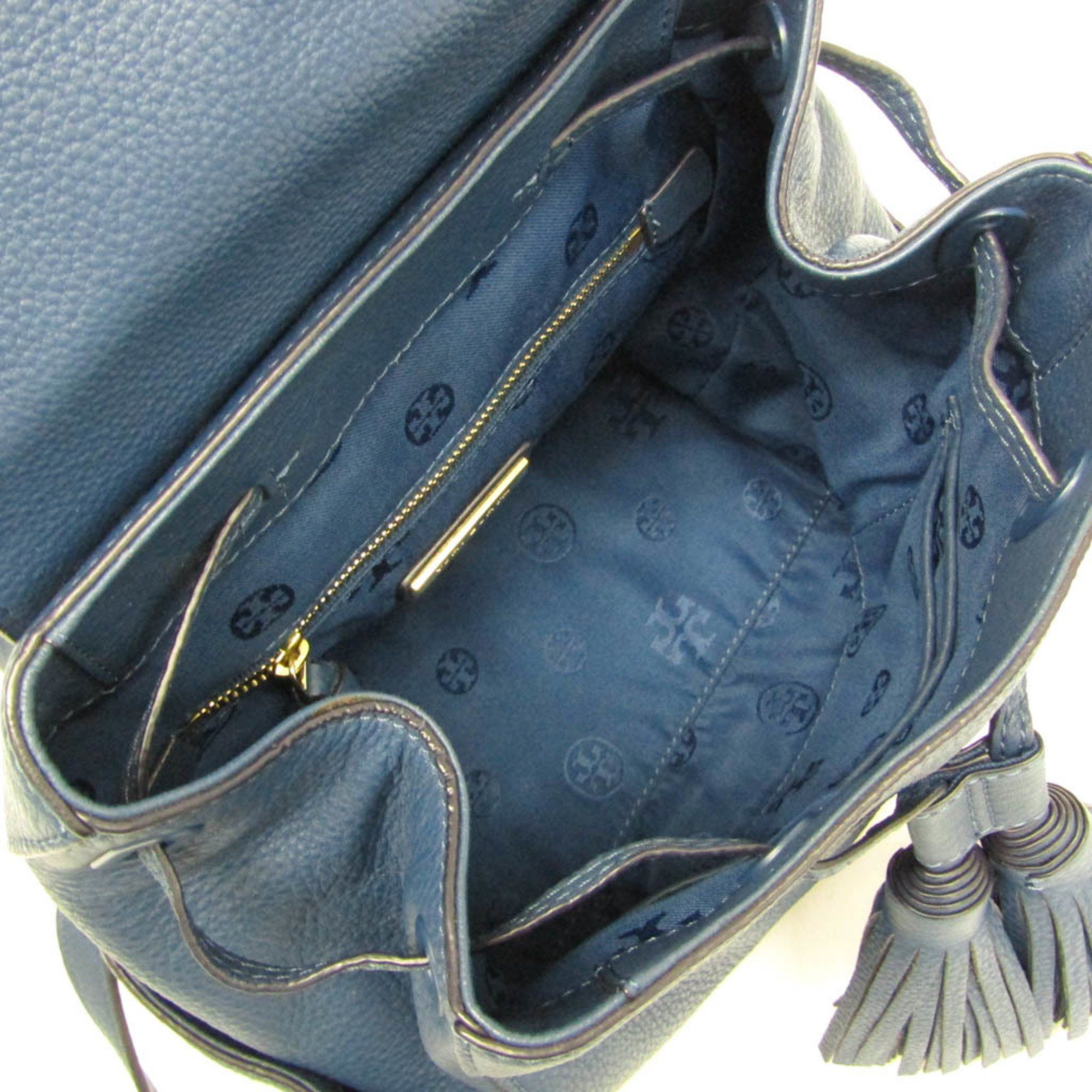 Tory Burch Tory Burch Fringe 79163-1-02544 Women's Leather Backpack Blue Size ONE SIZE - 3 Thumbnail