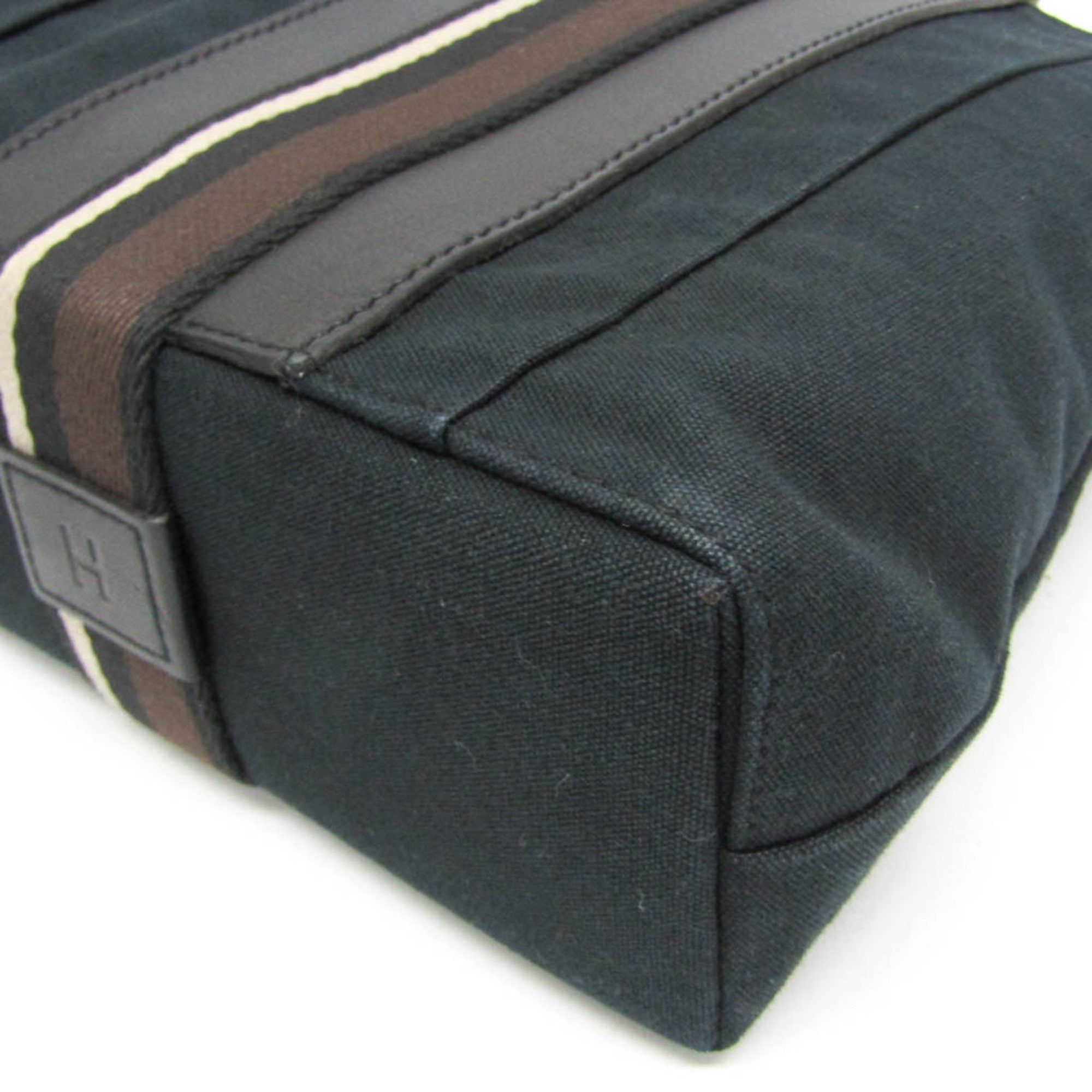 Hermes Hermes Troca Horizontal MM Men,Women Leather,Cotton Handbag Black,Dark Brown Size ONE SIZE - 5 Thumbnail