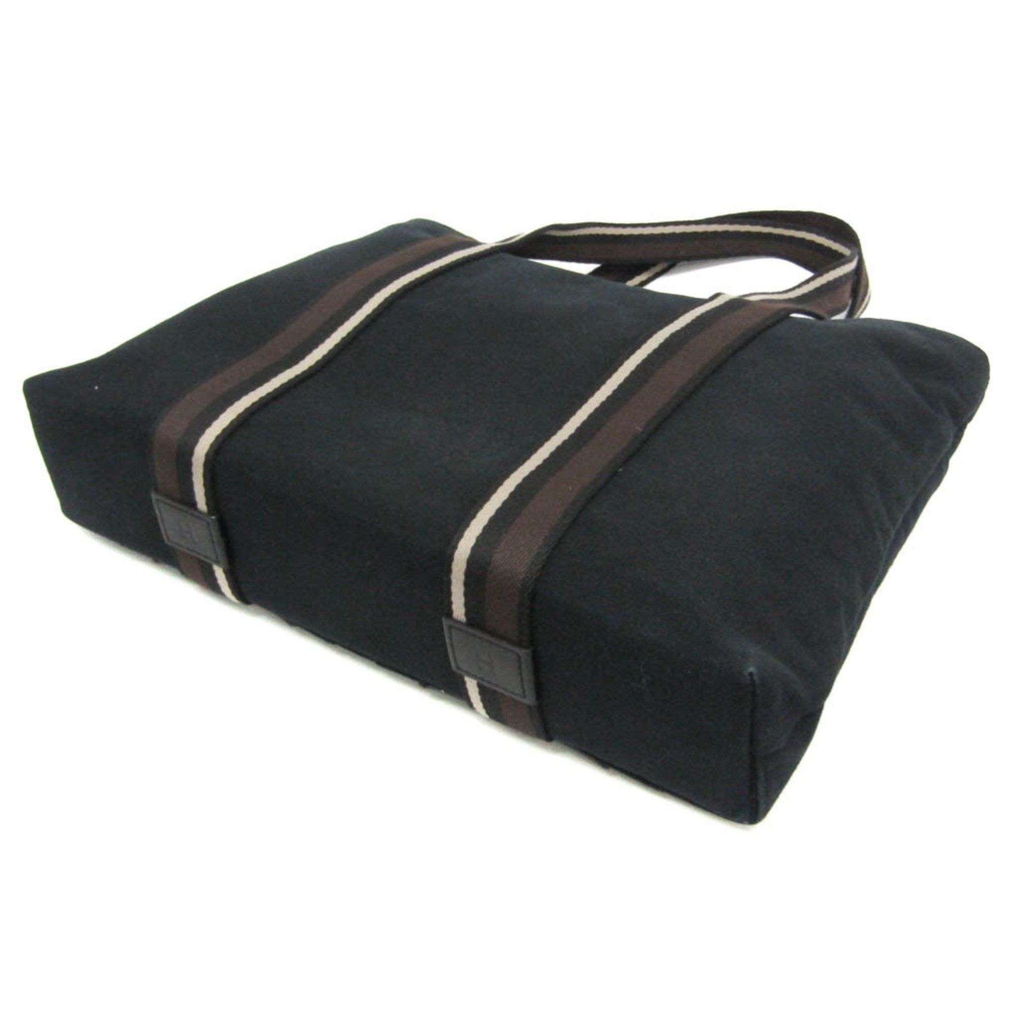 Hermes Hermes Troca Horizontal MM Men,Women Leather,Cotton Handbag Black,Dark Brown Size ONE SIZE - 3 Thumbnail