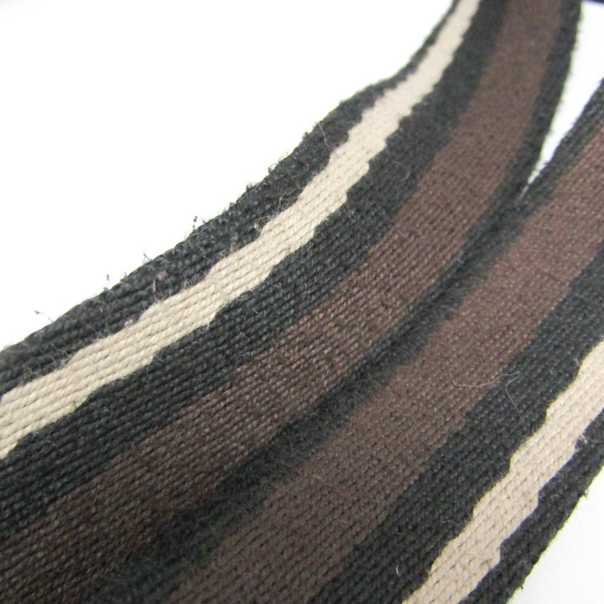 Hermes Hermes Troca Horizontal MM Men,Women Leather,Cotton Handbag Black,Dark Brown Size ONE SIZE - 8 Thumbnail