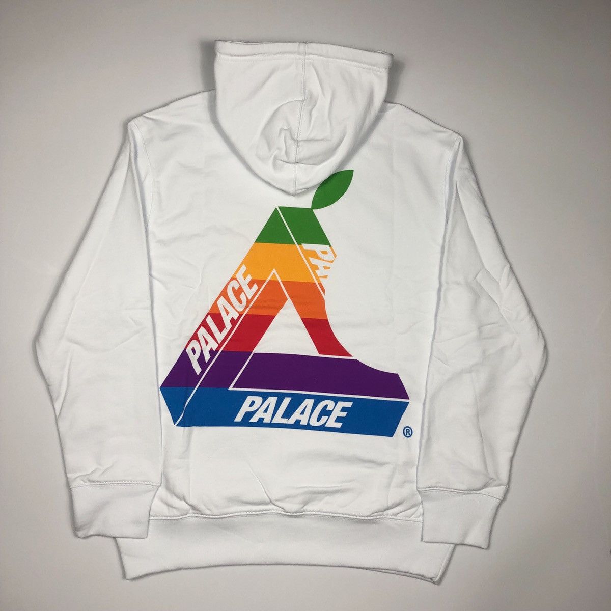 Palace Palace Jobsworth Apple Tri-Ferg Hood Hoodie White | Grailed