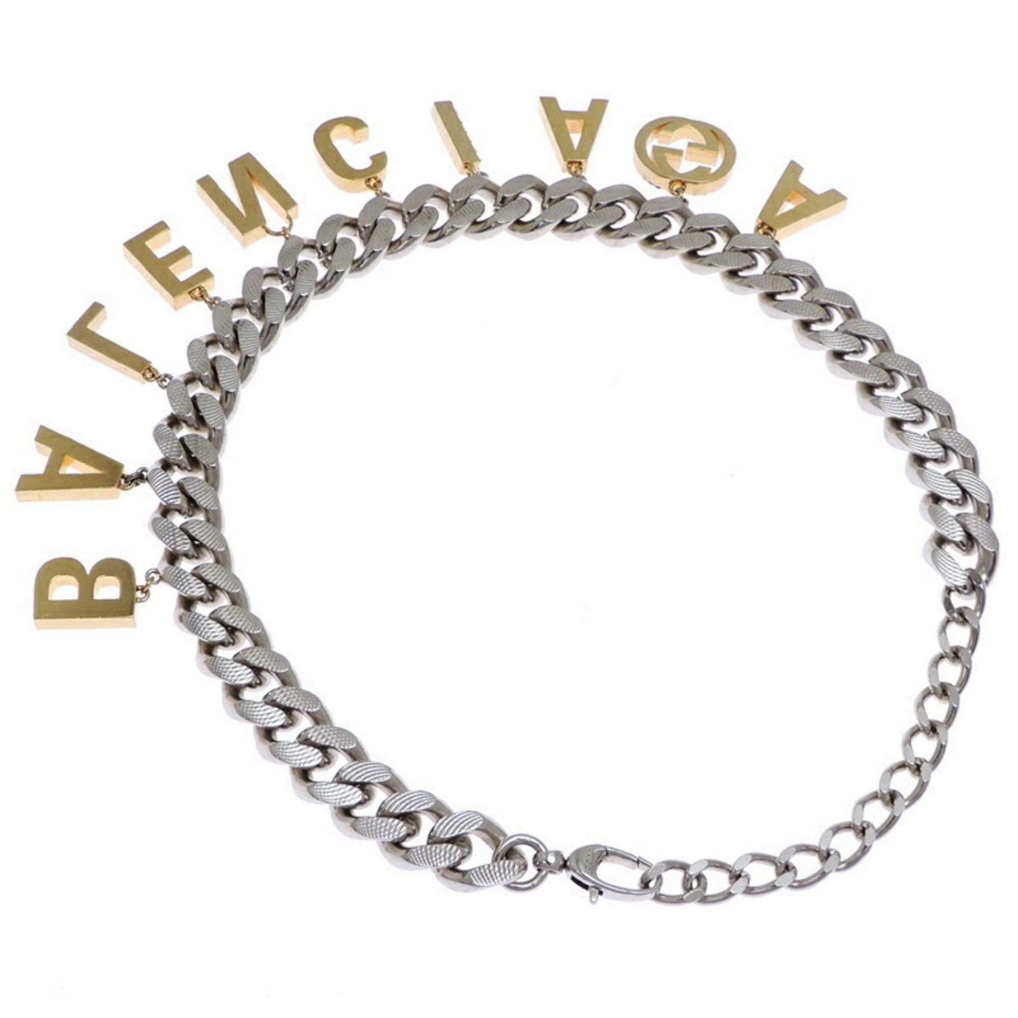 Gucci Gucci, Balenciaga, The Hacker Project Script Choker Necklace, Metal, for Men and Women Size ONE SIZE - 7 Thumbnail