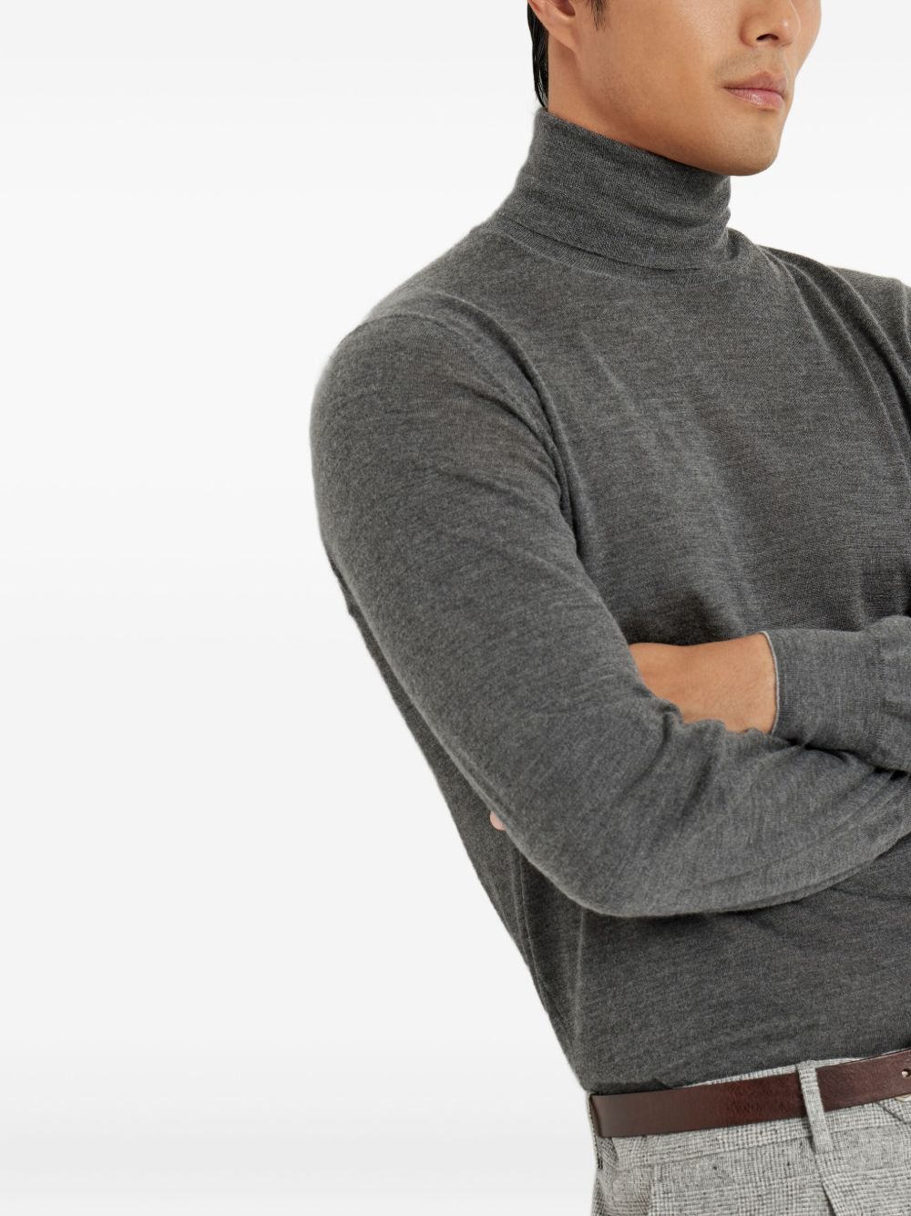 Brunello Cucinelli CASHMERE BLEND TURTLE-NECK SWEATER Size US XL / EU 56 / 4 - 3 Thumbnail
