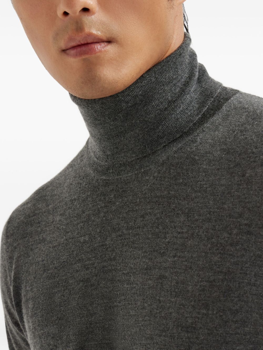 Brunello Cucinelli CASHMERE BLEND TURTLE-NECK SWEATER Size US XL / EU 56 / 4 - 4 Thumbnail