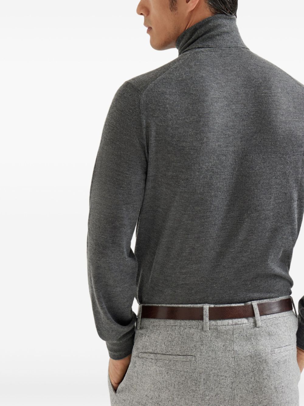Brunello Cucinelli CASHMERE BLEND TURTLE-NECK SWEATER Size US XL / EU 56 / 4 - 6 Thumbnail