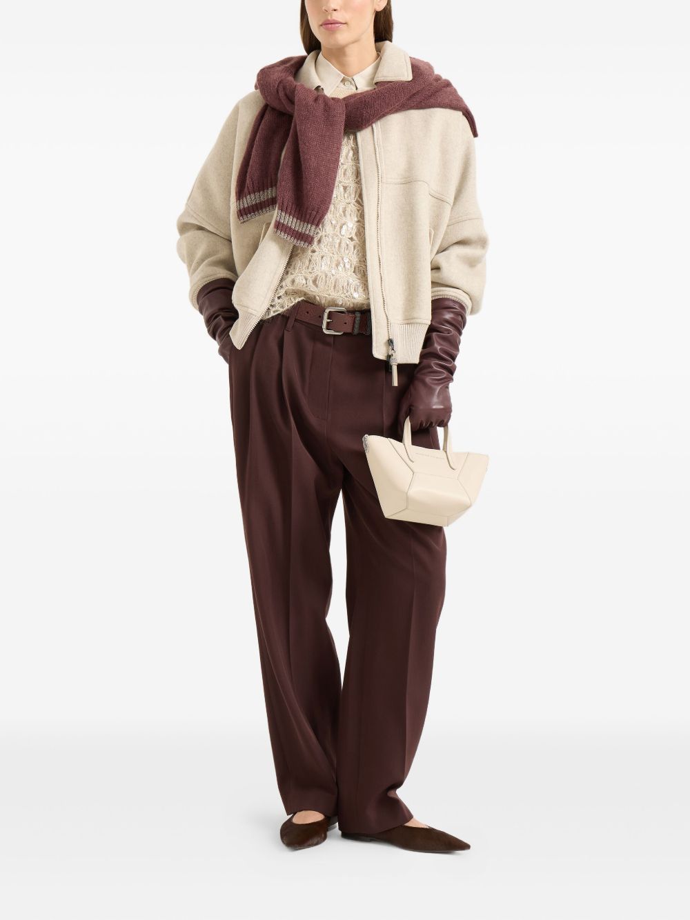Brunello Cucinelli WOOL BLEND TROUSERS Size 28" / US 6 / IT 42 - 3 Thumbnail