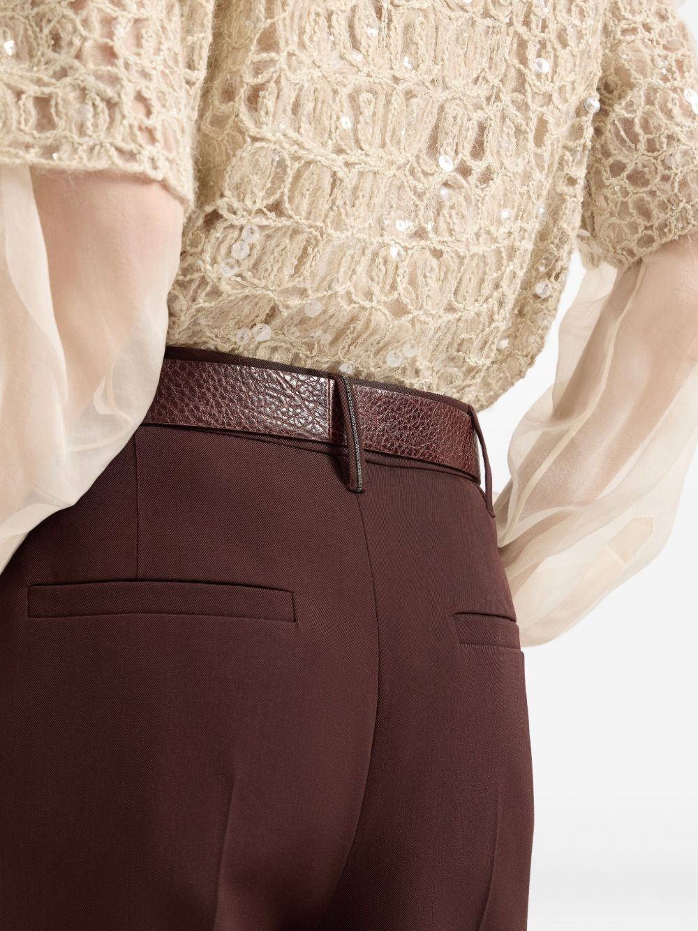 Brunello Cucinelli WOOL BLEND TROUSERS Size 28" / US 6 / IT 42 - 2 Thumbnail